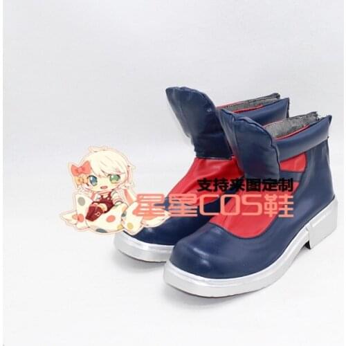 LOL Ezreal Blue Short Halloween Cosplay Shoes Boots X002