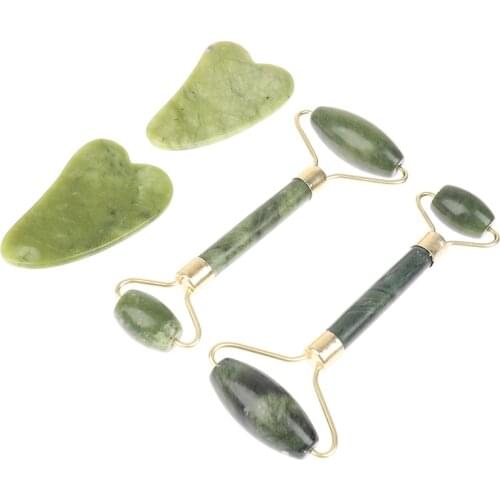 Hot Natural Jade Guasha Scraping Massage Scraper Face Massager Acupuncture Gua Sha Board Acupoint Face Eye Care SPA Massage Tool