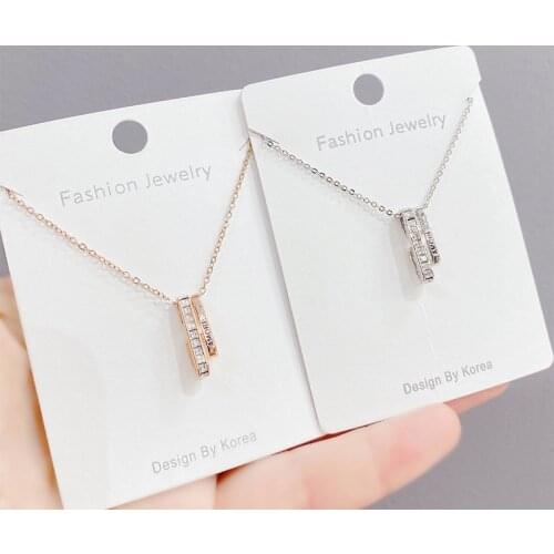 INS Fashion Personalized All-Match Zircon Necklace Elegant Letter Clavicle Chain Necklace