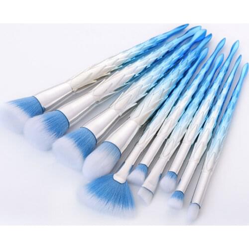 GUJHUI 10pcs High Quality Unicorn Diamond Makeup Brushes Set Professional Facial Foundation Eyeshadow Cosmetic Makeup Brush Kit