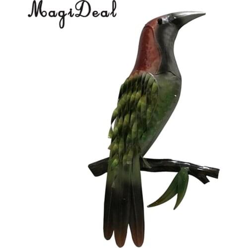 Iron Wall Decor Stand Bird Figurine Miniature Fairy Garden Decoration Figures Statue Ornament