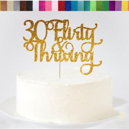 Custom 30 Flirty & Thriving Cake Topper,Personalize 30th Birthday Cake Topper, Happy 30th Cake Topper, Thirty Cake Toppers