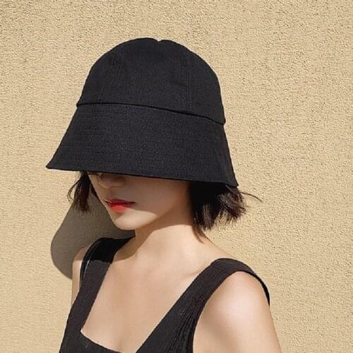 Korean Summer Foldable Bucket Hat Women Embroidery Hip Hop Wide Brim Beach Uv Protection Round Top Sunscreen Men Buket Hat