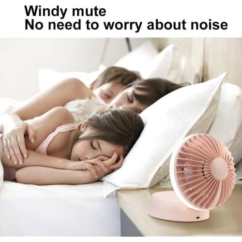 2 in 1 Portable Rotating USB Charging Mute Home Office Desk Lamp Cooling Fan