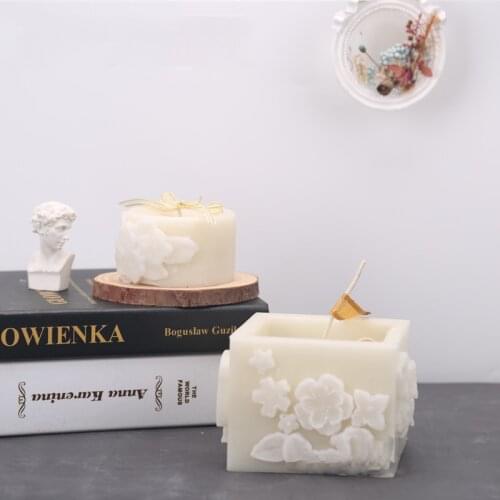 Embossed Flower And Leaves Combination Scented Candle Silicone Resin Decorative Aroma Soap Making For Handmade Tools