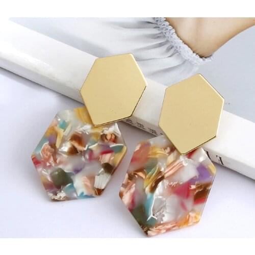 2019 Fashion Acrylic Clip on Earrings Without Piercing Ear Clips for Women