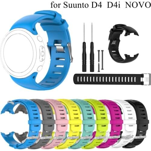 Silicone Watch Band for Suunto D4I Watch Strap Replacement Wristband For SUUNTO D4 D4i Novo Dive Watch with Extension Strap