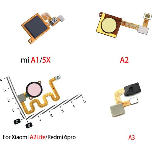 Touch ID Fingerprint Sensor Scanner Flex Cable For Xiaomi A1 A2 A3 Lite A2Lite Back Home Return Button Key Replace Parts