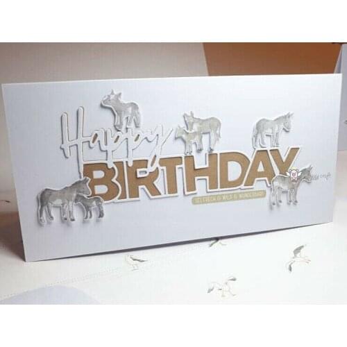 Scrapbooking Metal Cutting Dies Craft Happy Birthday Album Embossing Card Making