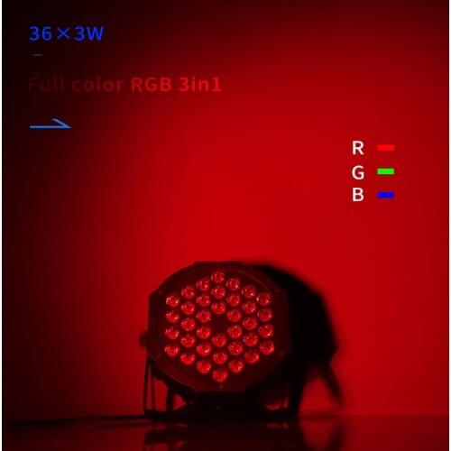 LED Par light 36x3W 36W High Power RGB Par Light With 3/6 Channels DMX512 Master Slave 36*3w Led Flat DJ Equipments Controller