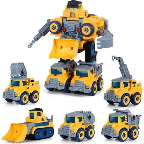 Pull Back Play Vehicles Transform Robot Car Toys Truck for 3 4 5 6 Years Old Boy Kids Toddler Assemble Car