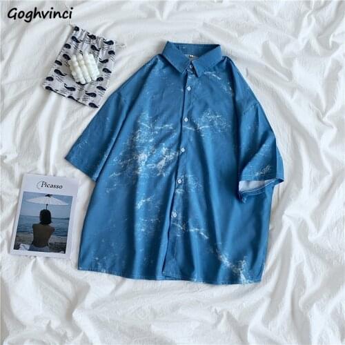 Shirts Women Tie Dye Summer Loose Short Sleeve New Chic Fashion Plus Size 3XL Design Students All-match Korean Style Streetwear