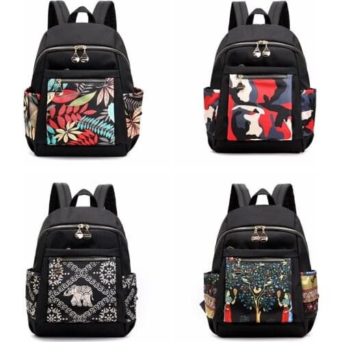 Women Backpack Casual Waterproof Oxford Lightweight Ethnic Backpacks Ladies Large-Capacity Trendy Girl Schoolbag Shoulder Handba
