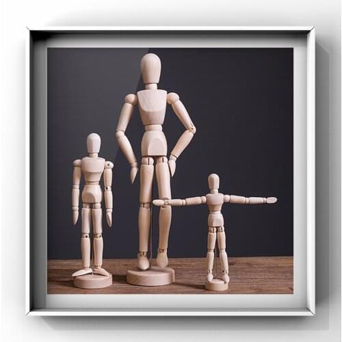 1 Pcs Paint Sketch Model People Wooden Man Drawing Model School Supplies Art Supplies Set Wooden hand Home display personality