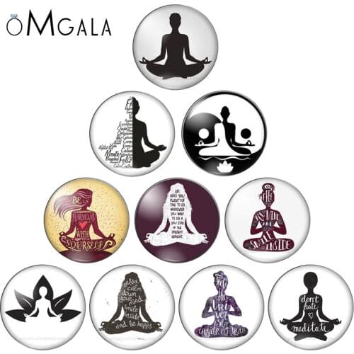 10pcs/lot Yogo Letters Mixed DIY Glass Piece Round Photo Glass Cabochons for jewelry making 10mm/12mm/16mm/18mm/25mm/30mm