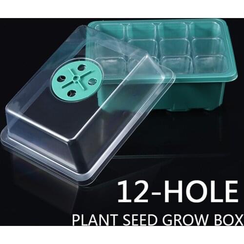 12 Hole Seed Plastic Planting Box Plant Seed Growing Box Home Garden Yard Nursery Pots Seedling Starter Trays