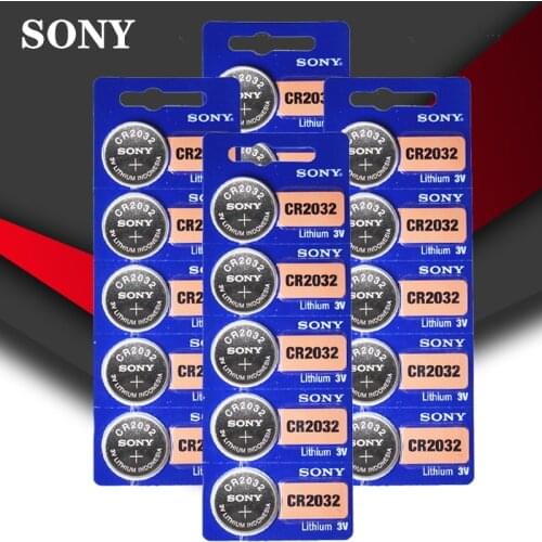 20pcs/lot SONY Original cr2032 Button Cell Batteries 3V Coin Lithium Battery For Watch Remote Control Calculator cr2032