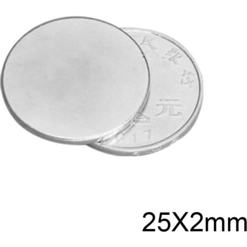 5/10/20/50pcs 25x2 Round Powerful Magnetic 25mmx2mm Sheet Neodymium Magnet 25x2mm Permanent NdFeB Strong Magnets 25*2