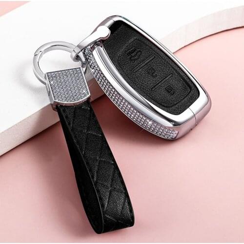 Diamond+Leather Car Remote Key Case Cover Holder Accessories For Hyundai i10 i20 i30 HB20 IX25 IX35 IX45 TUCSON Avante Styling