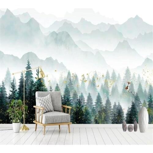 Milofi custom 3D photo large mural wallpaper Nordic forest cedar landscape decorative painting background wall wallpaper