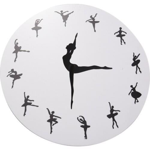 Charming Ballerina Wall Clock Baby Girl Nursery Decor Ballet Dancer Modern Wall Clock Ballet Dancing Girl Needle Hand Wall Watch