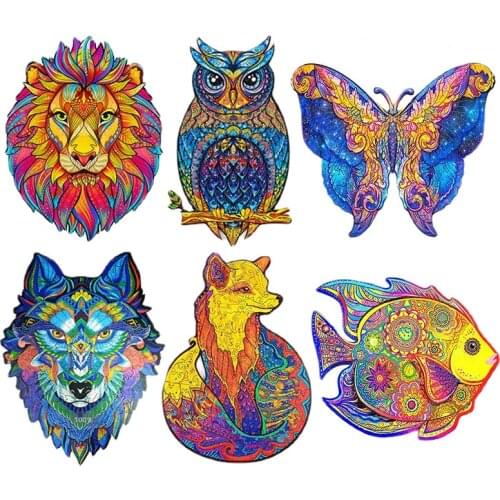 Alien Wooden Jigsaw Puzzle Adult Animal Plane Building Block Jigsaw Puzzle Childrens Wooden toys Puzzle Educational Toys DIY