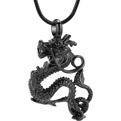 IJD9527 Chinese Dragon Cremation Ashes Urn Holder Necklace Memorial Cremains Keepsake Funeral Holder Locket Men`s Jewelry Urn