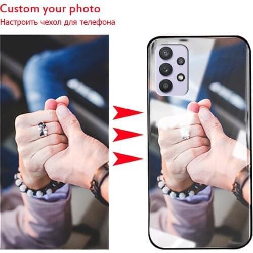 Custom Your Photo Case For Samsung A32 A12 For Samsung Galaxy A12 A02S A72 A52 A32 4G 5G Glass Cover Phone DIY Cases Customized