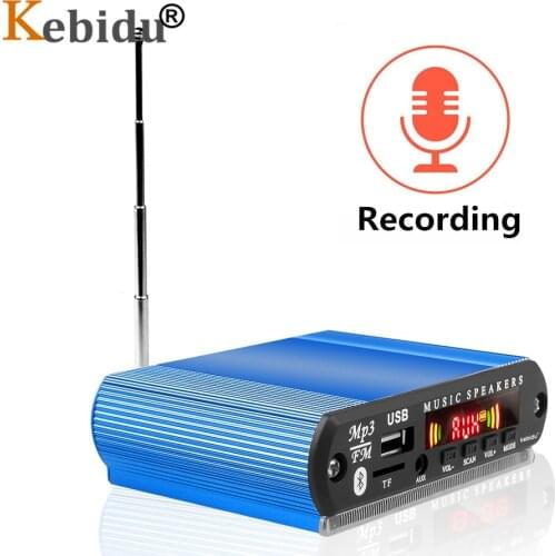 KEBIDU 12V MP3 WMA Bluetooth Decoder Board with Recording Function DIY Shell For MP3 Player Support USB/SD/FM Audio Module