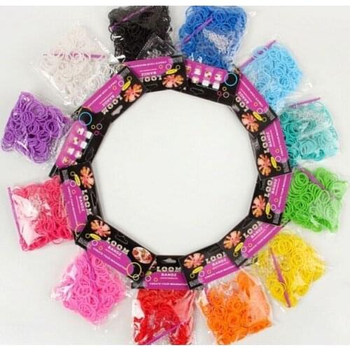 Fashion nohg 600 bands+24 S-Clips/pack, 12 pcak/lot Elastic Rubber Candy Bracelet Loom Bands Multy gift Silicone Christmas