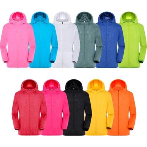 Men Women Hooded Jacket Waterproof Quick Dry Windbreaker Sun Protection Jacket for Hiking Camping Hunting Outdoor Sports