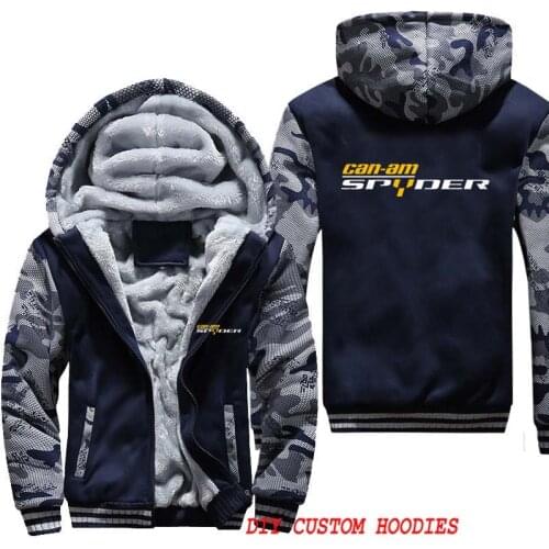 Can Am Motorcycle Mens Thicken Fleece Hoodies Sweatshirts Hooded Hoody Zipper Sportswear Hoodie Jacket Coat Oversized 5XL