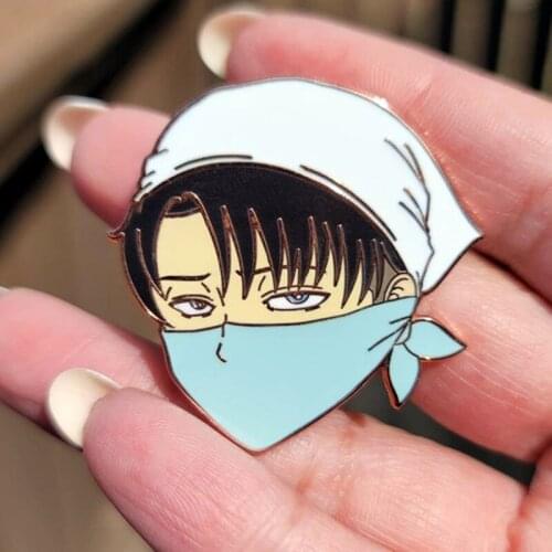 Attack On Titan Levi Ackerman Enamel Brooch Pin Backpack Hat Bag Lapel Pins Badges Women Mens Fashion Jewelry Accessories