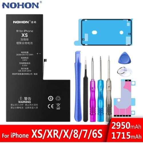 NOHON Battery For iPhone Xs XR 8 7 6S X Replacement Original Bateria For iPhone7 iPhone8 iPhone6S High Capacity Phone Batteries