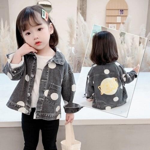 Spring new mens and womens childrens clothing trend denim jacket casual middle and small childrens denim jacket