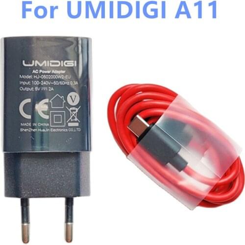 New Original UMIDIGI A11 Phone USB Adapter Charger 5V 2A EU Plug Travel Switching Power Supply+Usb Cable Data Line