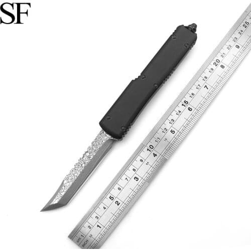 SF UT70 UT85 Damascus Blade OTF Hunting Survival Knife (CNC) 6061-t6 Aviation Aluminum Handle Outdoor Travel EDC Tool