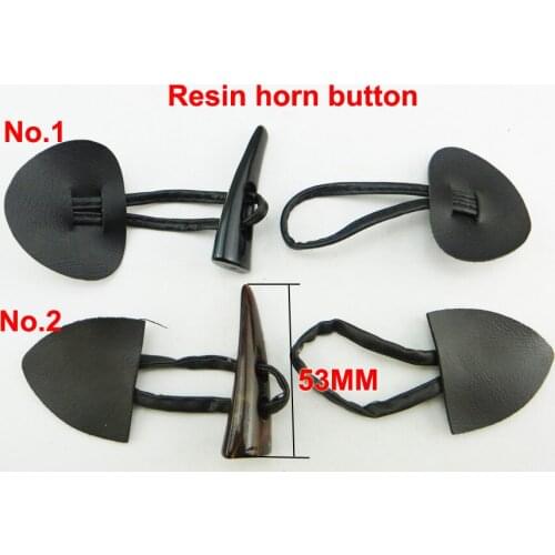 5set 53MM Resin Coffee Black Horn Button Toggles Clothes Sewing Buttons Brand Clothing Accessory WHB-088