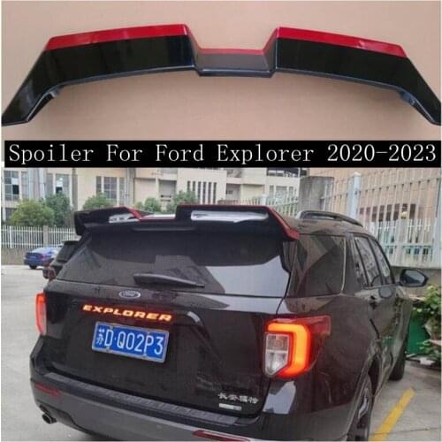 NEW High quality ABS paint Carbon fiber grain Rear Trunk Lip Roof Spoiler Wing Fits For Ford Explorer 2020 2021 2022 2023