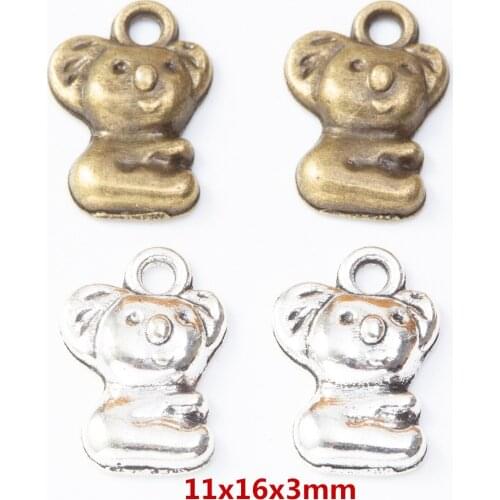 110 pieces of retro metal zinc alloy Koala Pendant for DIY handmade jewelry necklace making 8199