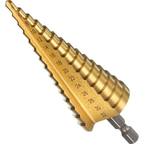 Promotion! HSS drill Step drill Tapered Titanium 1/4 Hexagonal Rod For Drilling Screwdriver 4-32mm