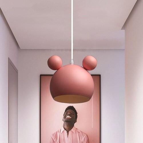 Nordic Macaron Simple Pendant Light Modern Creative Panda Style E27 Pendant Lamp for Bedroom Living Room Lobby Restaurant Bar