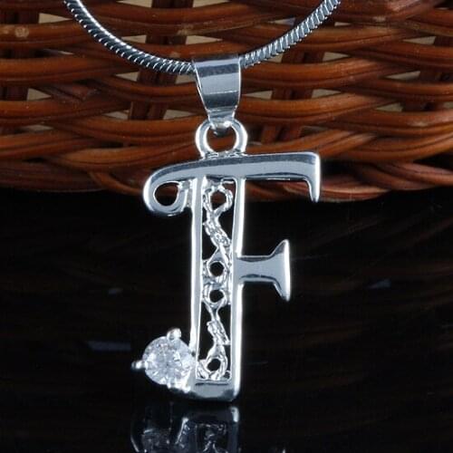 Silver Color Rhinestone English Elphabet Pendants Charms For Jewelry Making DIY Necklace Letter Accessories