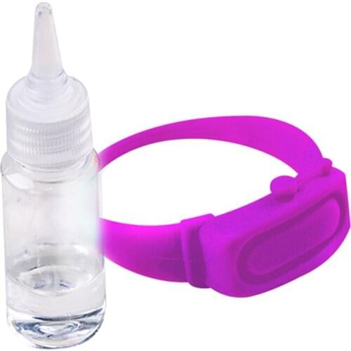 Silicone Soap Bracelet Hand Sanitizer Dispenser Wristband + Squeeze Bottle Purple/Rose Red/Gray/Green/Blue Color