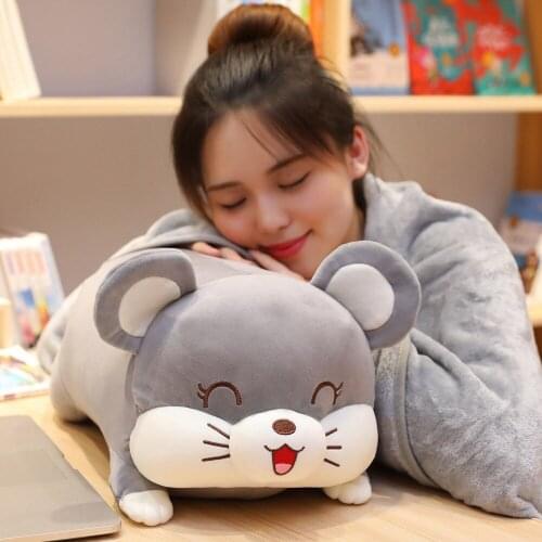 Pig Mouse Hamster Plush and Blanket Pillow Stuffed Animal Cushion Soft Love Chinese Lunch Break Pillow Toy Doll Birthday Gift