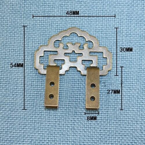 Vintage Brass Hanging Picture oil Painting Mirror Frame Hooks Hangers With Screws,Chinese Furniture Hardware,48*54mm,8Pcs