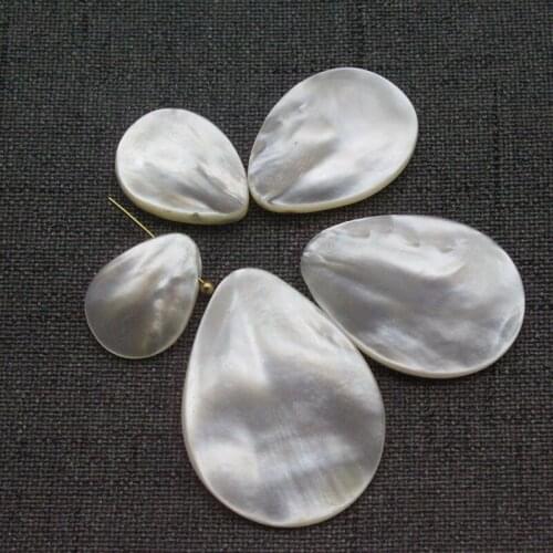 10pcs / bag natural seawater white butterfly shell side hole drop hanging piece jewelry making DIY necklace earrings accessories