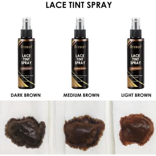 100ml Lace Tint Spray for lace Wigs and Dark Brown Middle Brown Light Brown Lace Tint spray For Closures, Wigs And Closure Front