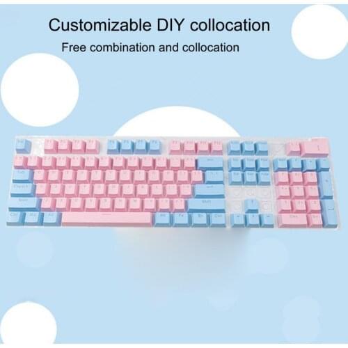 104Pcs Solid Color Anti-skid Backlit ABS Keycaps Non Fading Mechanical Keyboard Key Caps for PC Computer