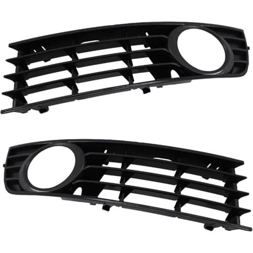 2Pcs Front Fog Light Lamp Grille Left and Right Car Light Grille for - A4 B6 Sedan Avant Quattro 2001 - 2005